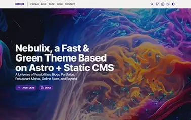 Nebulix - Tailwind Static Astro business website template featuring ample pages, sections and elements