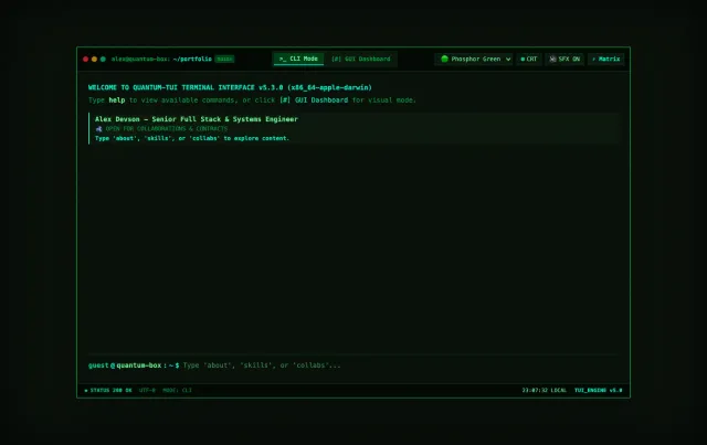 Astro TUI Portfolio Astro theme preview