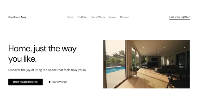 One Space Away Astro template preview