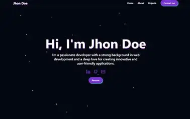 Portfolio Developers Astro - Tailwind Astro personal website template featuring dark theme and animated background