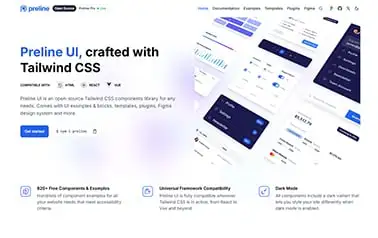 Preline UI - Tailwind CSS Astro-compatible component library containing pre-built UI components for web interfaces.