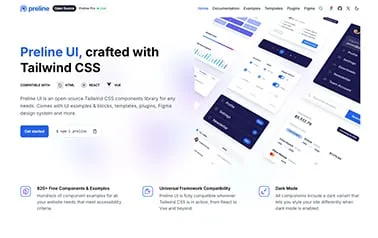 Preline UI - Tailwind CSS Astro-compatible component library containing pre-built UI components for web interfaces.