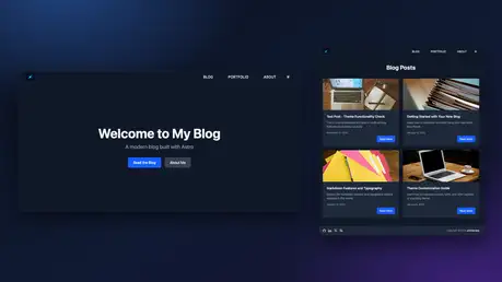 Pulsar - Tailwind Astro blog theme with dark UI and card-based post grid