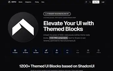 SERPUI - Shadcn and Tailwind Astro-compatible component library with ready-to-use blocks