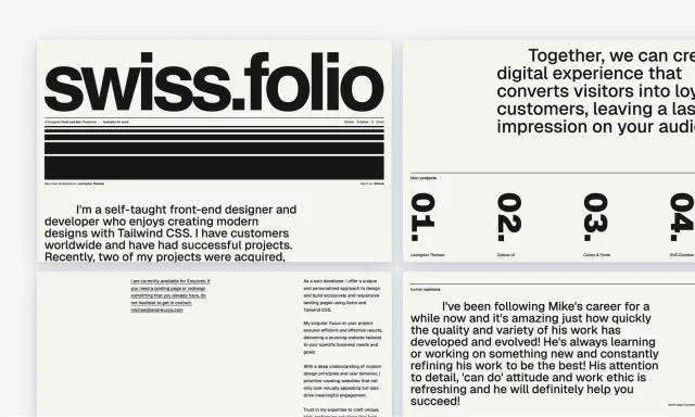 Swissfolio Astro template preview