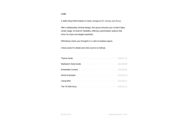 Chiri Astro theme preview