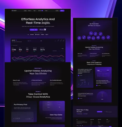 Screenshot of upstart astro theme - a saas & startup astro js theme from the best astro themes provider.