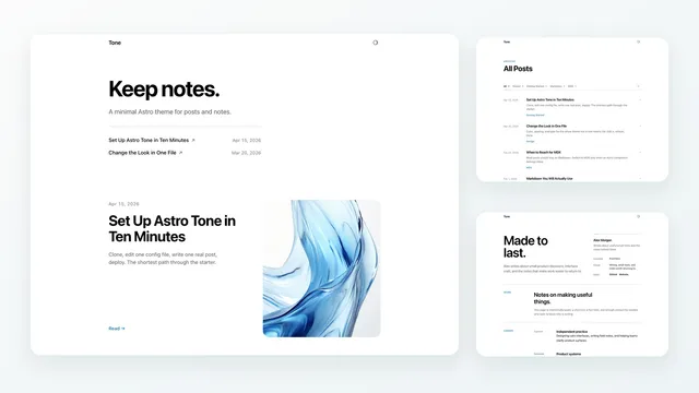 Tone Astro template preview