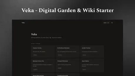 Veka - Astro digital garden and wiki starter with dark theme and card-based note grid
