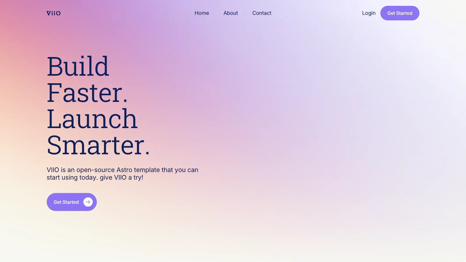 VIIO Astro template live preview