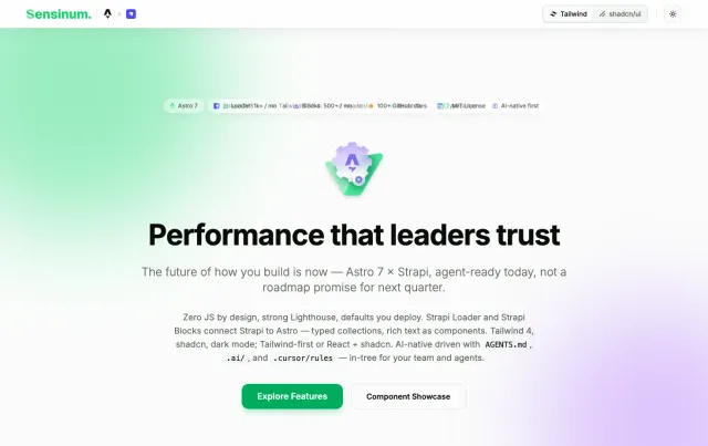 Astro Strapi Starter Astro theme preview