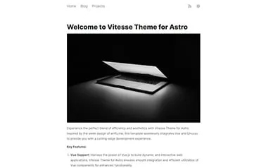 Vitesse Astro template preview