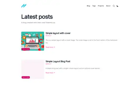 Tailwind Astro Starting Blog - A straightforward Astro and Tailwind CSS starter for article-based websites.